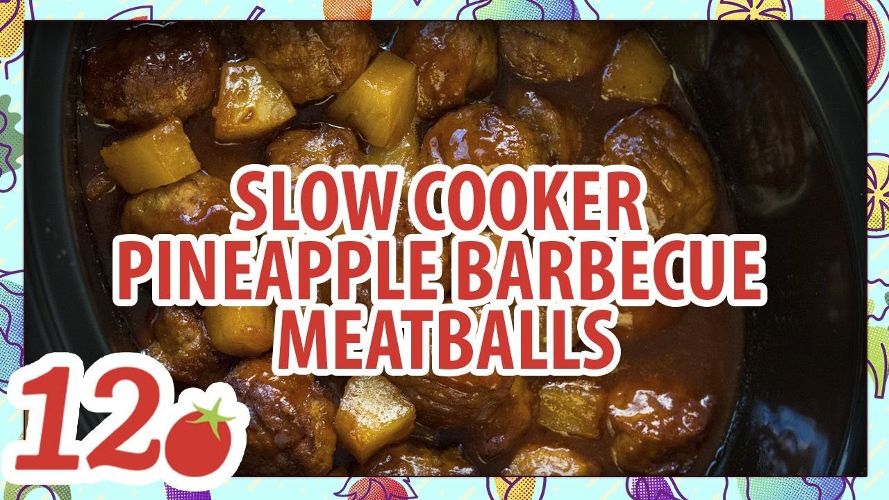 How To Make Slow Cooker Pineapple Barbecue Meatballs YouTube
