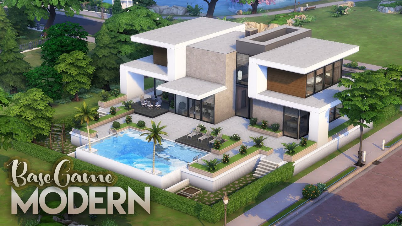 รถ the sims 4  Update 2022  BASE GAME MODERN HOUSE | NO CC | The Sims 4: Speed Build