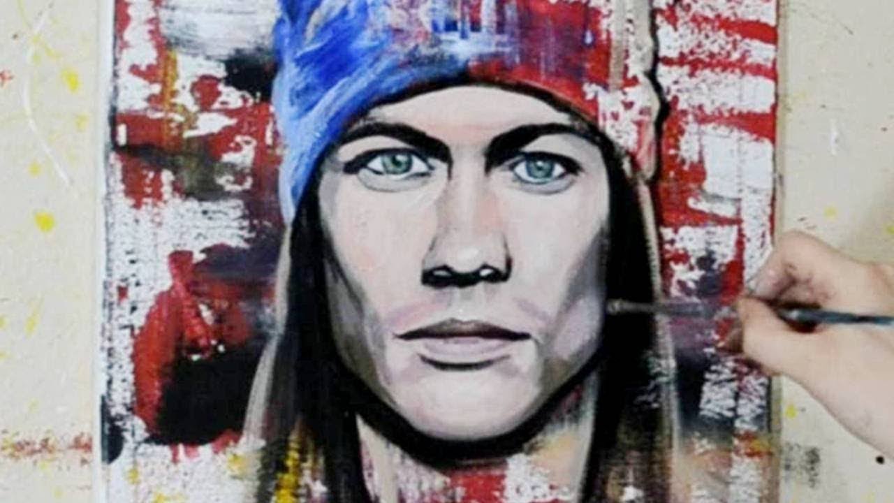 Painting a Portrait of Axl Rose - Pop Art