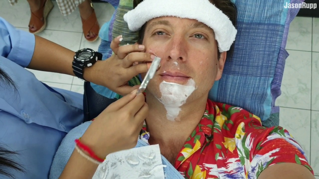 17 Year Old Thai Teen Female Barber Shaves Me With Straight Razor Pattaya Thailand Youtube