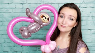 Valentine SLOTH Balloon Animal Tutorial - Learn Balloon Animals with Holly!