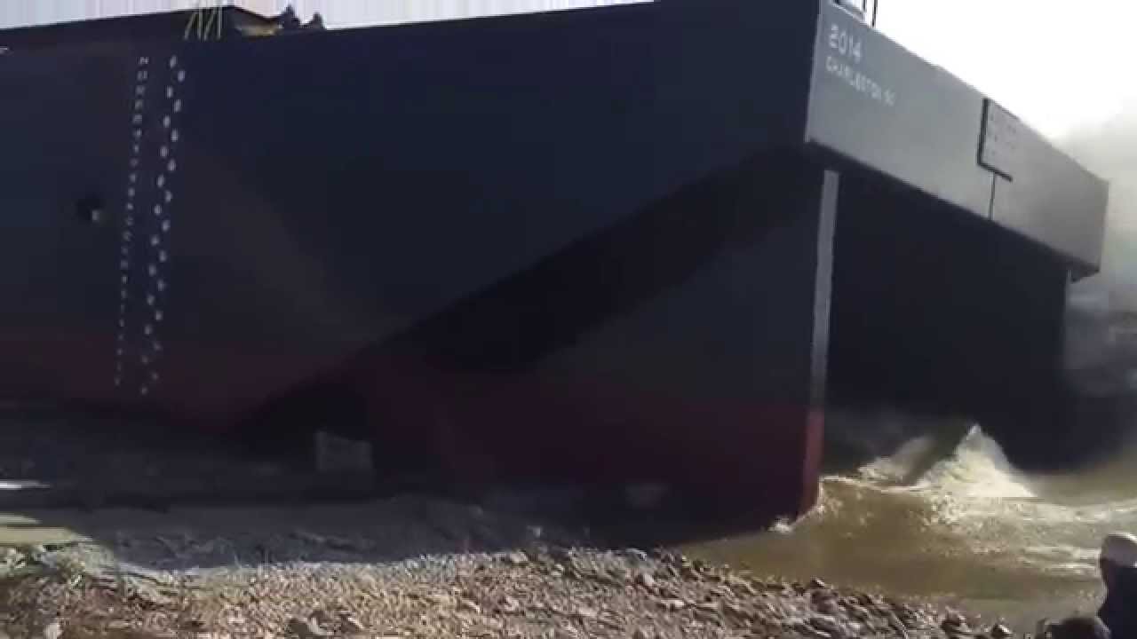 Barge launch by Corn Island Shipyard YouTube