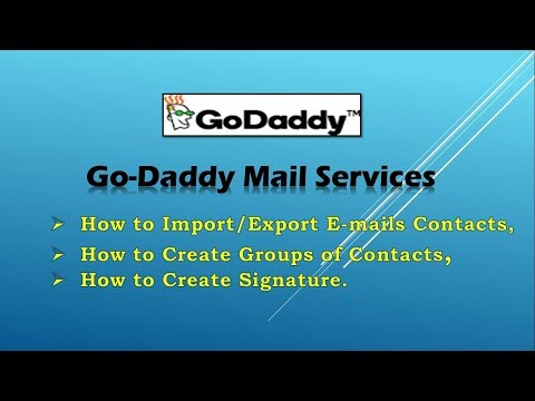 How to import & Export email contacts.[Hindi][GoDaddy]