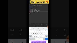 C program to print Half-Pyramid #pattern #cprogramming #short #shorts #video #status