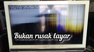 Tv Lcd Sharp gambar bergaris.. Lakukan cara mudah ini dulu..