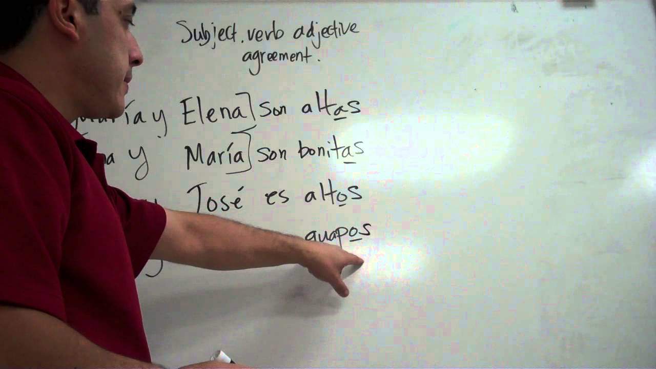 Subject Verb And Adjective Agreement In Spanish Sentences YouTube
