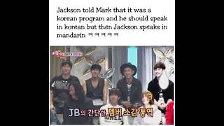 Got7 Jackson Wang Told Mark That It Was Korean Program He Should Speak In Korean But Then Jack