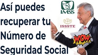 CÓMO RECUPERAR NUMERO DE SEGURO SOCIAL, NO LO TIENES, LO PERDISTE O LO ROBARON? IMSS ISSSTE