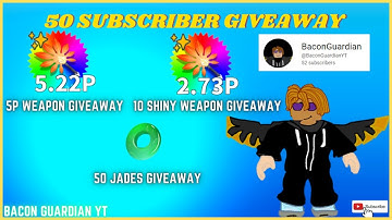 OP SWORDS AND JADES GIVEAWAY! (50 SUBSCRIBERS CELEBRATION) | WEAPON FIGHTING SIMULATOR