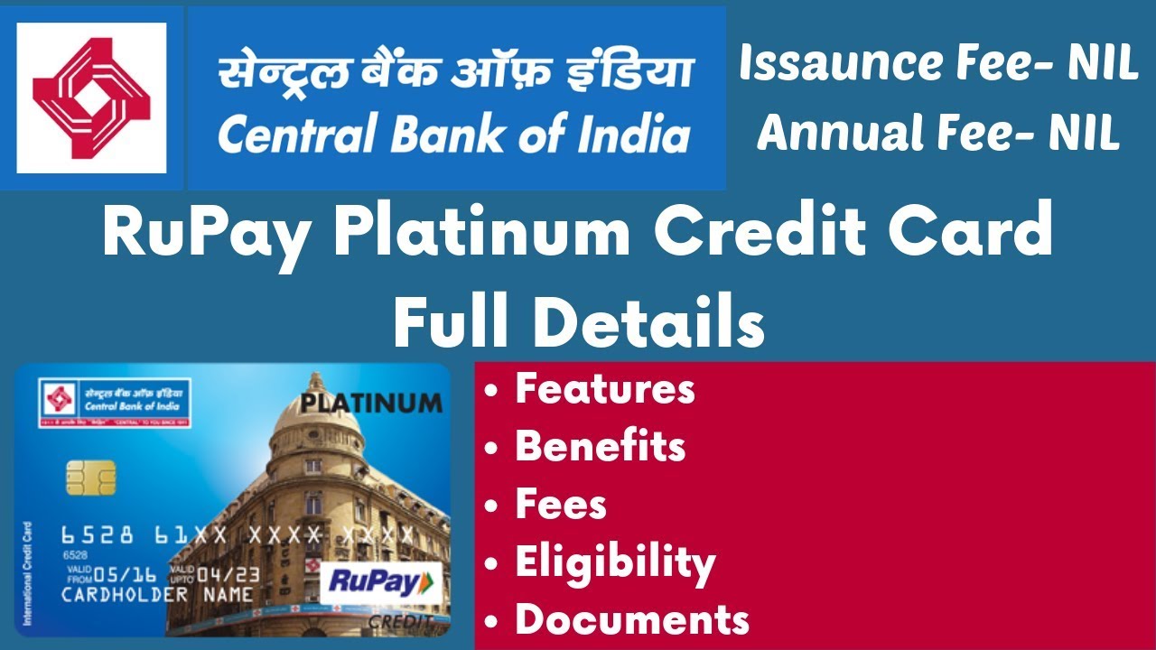 Cbi Platinum Credit Card / Central Bank Of India Visa Credit Card Reviews Service Online Central ...