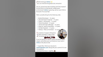 Apply Now |Android Developer| Python Developer | Flutter Developer | Reactjs Developer | Nodejs |