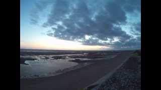 Blackpool beach time-lapse, sunset and high tide