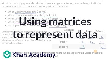 Using matrices to represent data: Payoffs | Matrices | Precalculus | Khan Academy