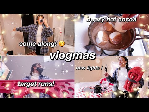 vlogmas! boozy hot cocoa recipe, getting new lights, + target runs! | (day 5)