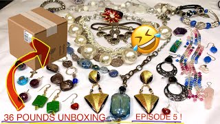 😁 36Lbs Jewelry Unboxing Ep5! 🥰 Murano Glass! 925 Earrings! & Sale! #jewelryunboxing
