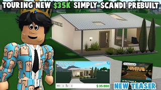 TOURING the NEW $35K BLOXBURG SIMPLY SCANDI PREBUILT HOUSE.. and NEW PREBUILT TEASER