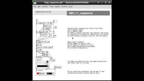 PDida (Pure Data) help patch: Melody Generation/Harmony Construction - sequenze