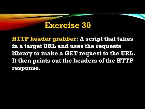#30 Exercise  -  Create an HTTP Header Grabber in Python with the Requests Library. #python