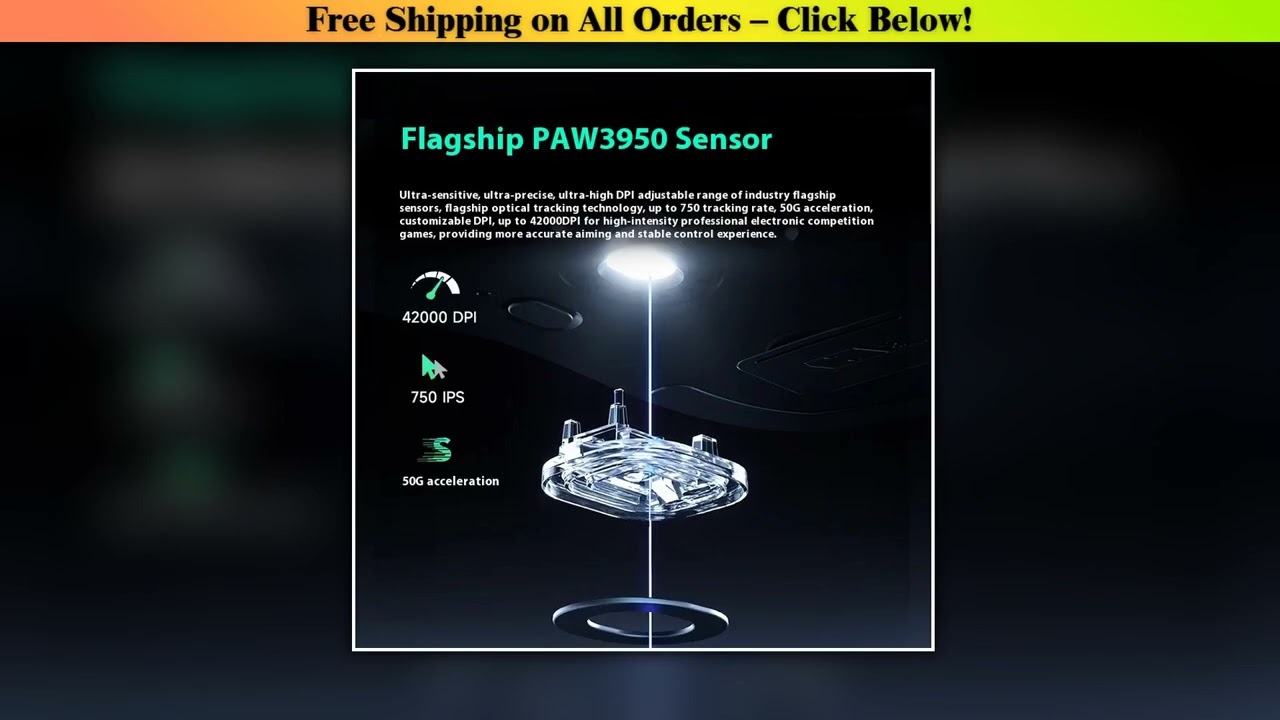 MCHOSE A7 Gaming Mouse TOPSPEED Wireles 8kHz Polling Rate PAW3950 Ultra 20000FPS Ice Coating Web