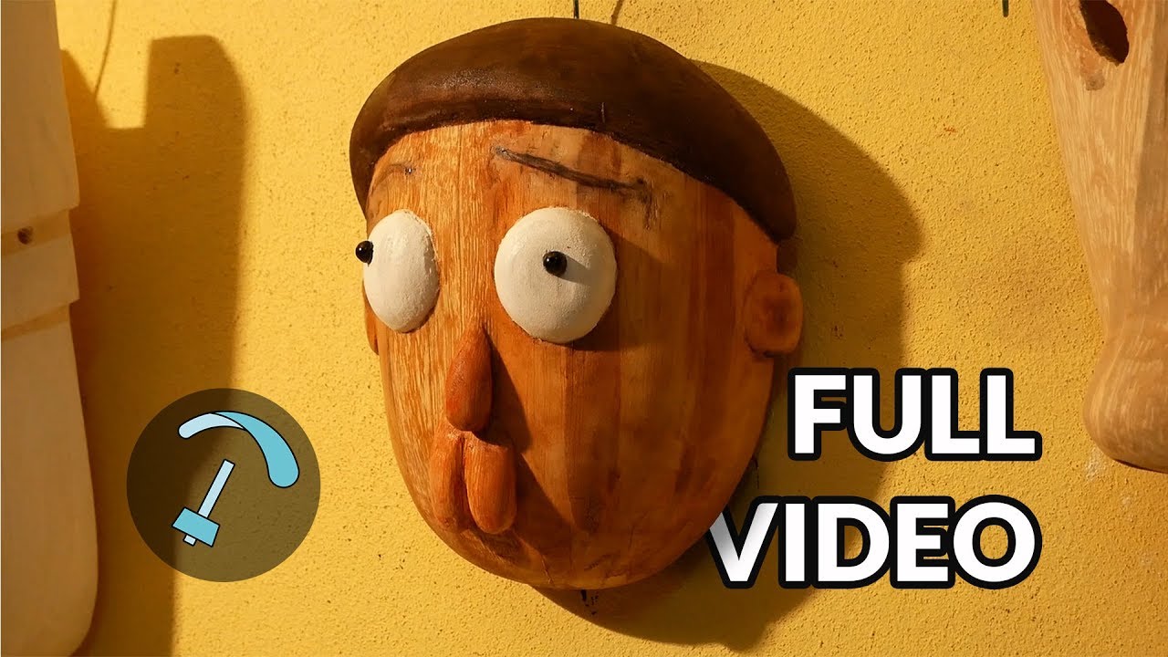 ⁣Morty mask hand carved solid wood- BANDARRA