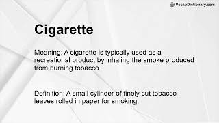 cigarette bujhana in english Cigarette Meaning