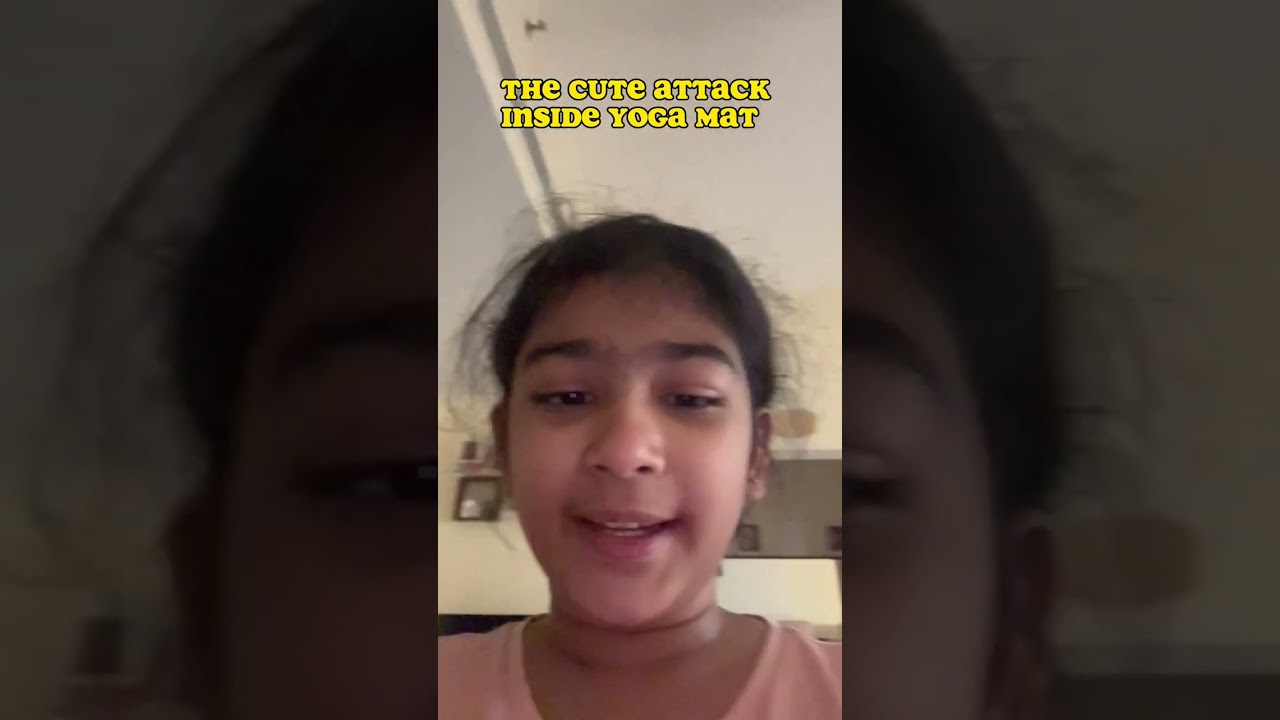 The cute attack inside the yoga mat