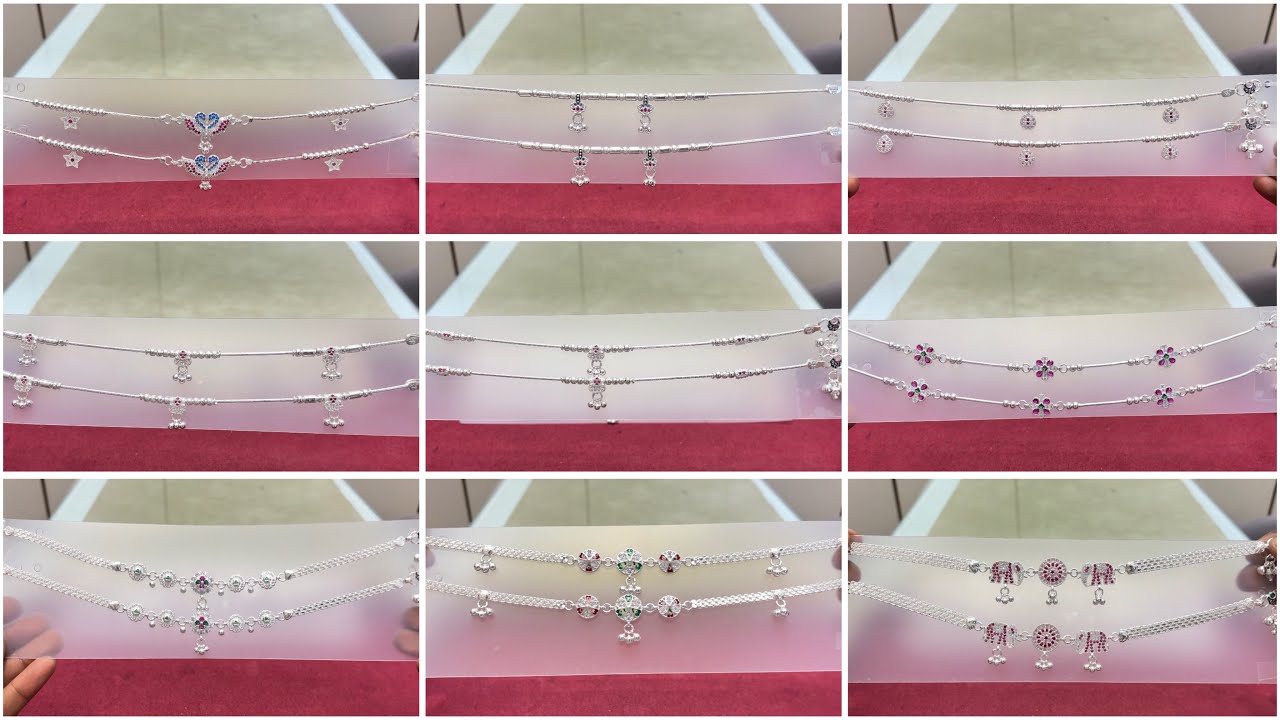 silver anklet payal design || latest anklet designs in silver