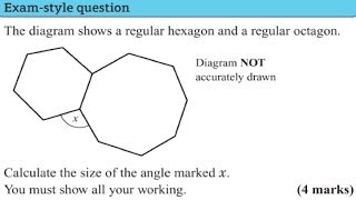 How to calculate interior angles in a polygon- Great for exam practice.