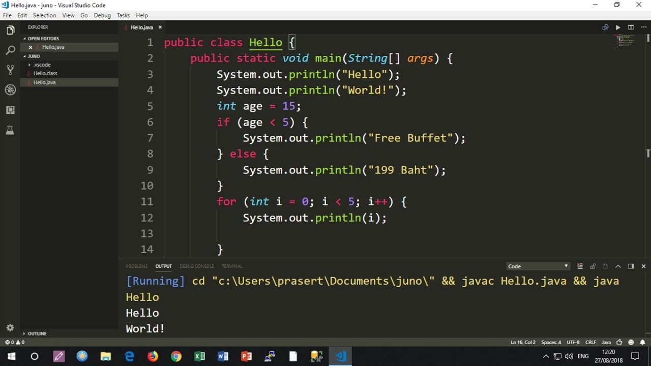 ติดตั้ง Java Jdk 10 และ Visual Studio Code สำหรับเขียนโปรแกรมจาวา Java -  Youtube