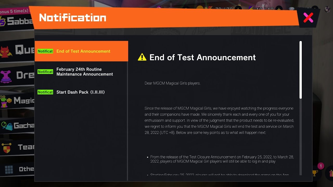 Magicami Sea Server Close server 28 March 2022 GOODBYE 