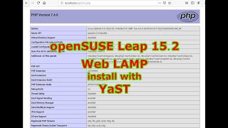 Opensuse Leap 15.2 Web Lamp Install With Yast
