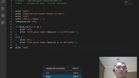 Odd and Even Number Checker in PERL