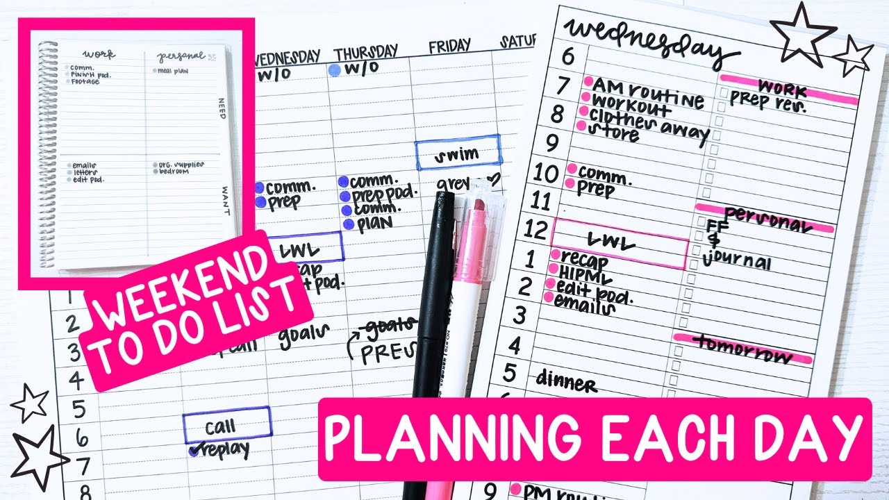 DAILY PLANNING & MY WEEKEND TO DO LIST - YouTube
