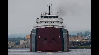 High Beams On!  Sailing out of Duluth MN with the The John G Munson lighting the way out of Port.