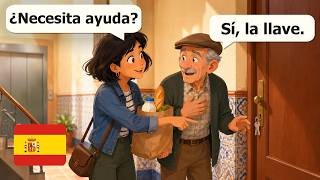 12 Daily Spanish Conversations for Beginners (A1-A2) Spanish Small Talk with Neighbors screenshot 2