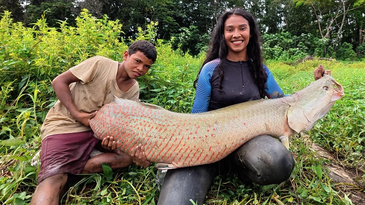 РЫБАЛКА ПИРАРУКУ. Я ПОПОЙМАЛ САМУЮ БОЛЬШУЮ ПРЕСНОВОДНУЮ РЫБУ В МИРЕ | ГАРПУННАЯ РЫБАЛКА