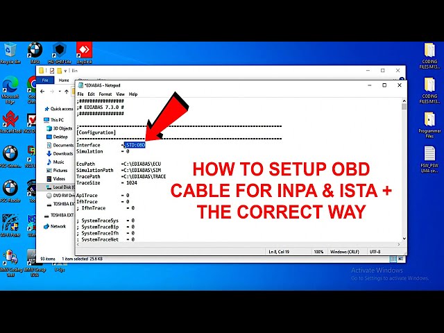 BMW HOW TO SETUP K DCAN CABLE SETTINGS FOR INPA & ISTA THE CORRECT
