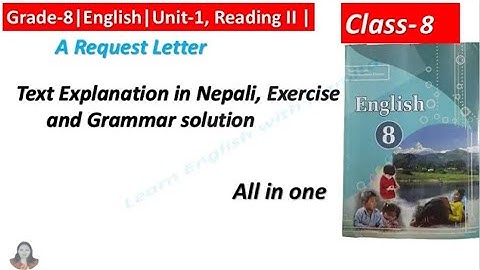 A Request Letter|Class-8|Unit-1|Reading-II English|Learn English With Namita