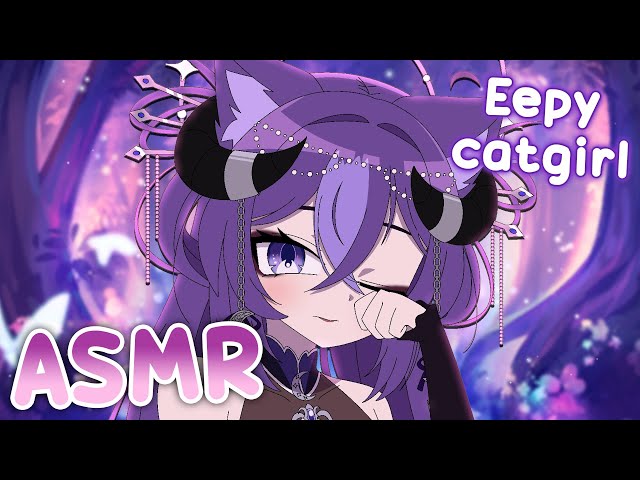 ASMR by a Sleepy Catgirl!🐱💤Soft and Relaxing💜【3DIO ASMR】