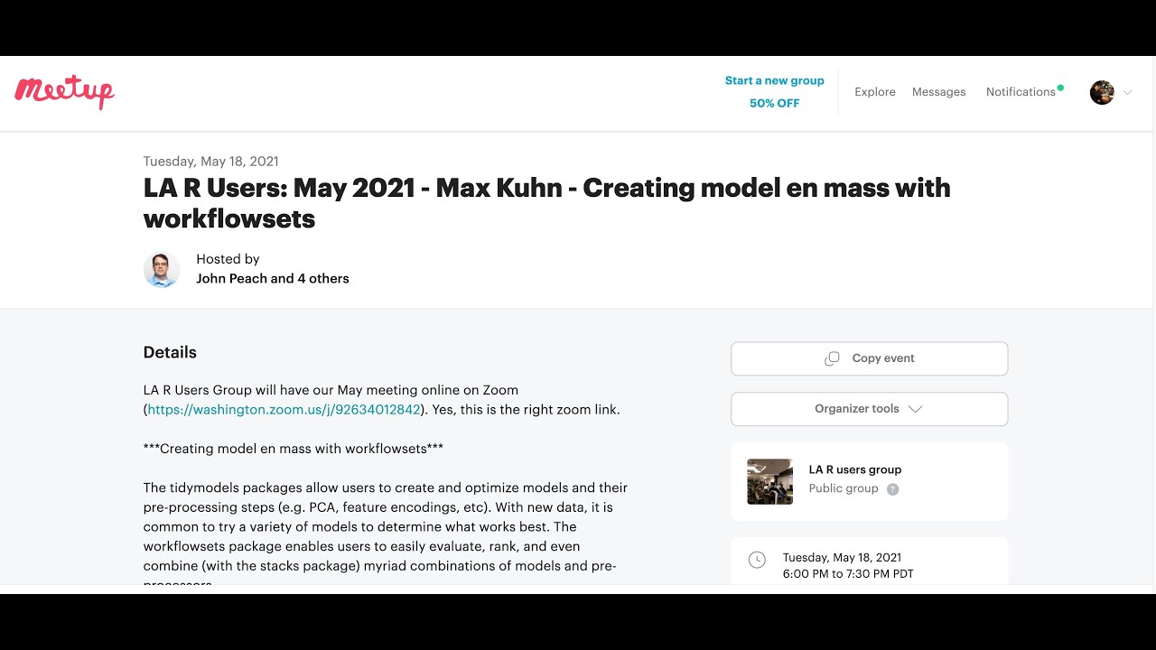 LA R Users - Max Kuhn - Creating model en mass with workflowsets - May 18, 2021