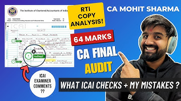 My CA Final Audit RTI Copy Revealed! How I Scored 64 Marks 🔥 | Full Answer Sheet Review