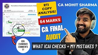 My CA Final Audit RTI Copy Revealed! How I Scored 64 Marks 🔥 | Full Answer Sheet Review