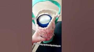 Túi đựng bình giữ nhiệt cầm tay màu Xanh lam họa tiết Thổ cẩm chất liệu vải bố thân thiện môi trường