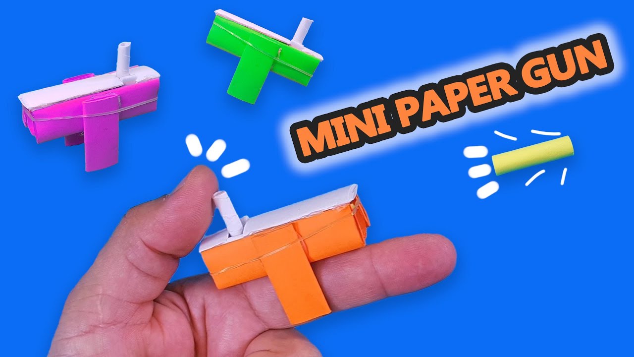 Mini Paper Gun DIY How to Make Easy Paper Gun that shoots paper bullets  Best office Paper Nerf Gun