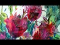 Acryltechniken kombinieren, Combining acrylic techniques, 2,22, Flower Power, floral, abstract