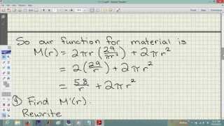 Homework 11: #11 (Optimization of a can (cylinder))