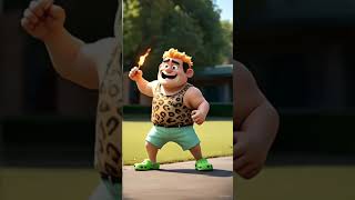 Strong Cartoon Boy in Leopard Tank Top & Green Crocs – 3D Playground Character #shorts