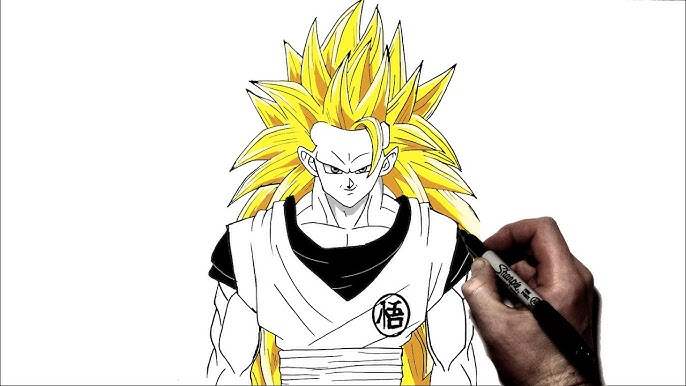 How To Draw Goku Super Saiyan 3 - Step By Step Tutorial! 