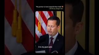 Famous "𝐍𝐨 𝐩𝐚𝐫𝐭𝐧𝐞𝐫 𝐢𝐬 𝐦𝐨𝐫𝐞 𝐞𝐬𝐬𝐞𝐧𝐭𝐢𝐚𝐥 𝐭𝐡𝐚𝐧 𝐈𝐧𝐝𝐢𝐚.-- US Ambassador to India, Sergio Gor. #usa #usindiatrade Net Worth