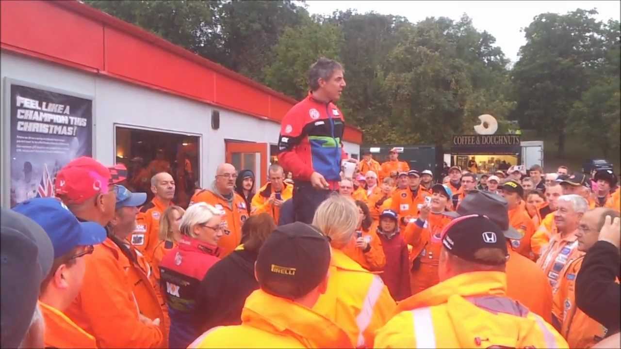Jason Plato Speeaking to Marshals - Brands Hatch BTCC